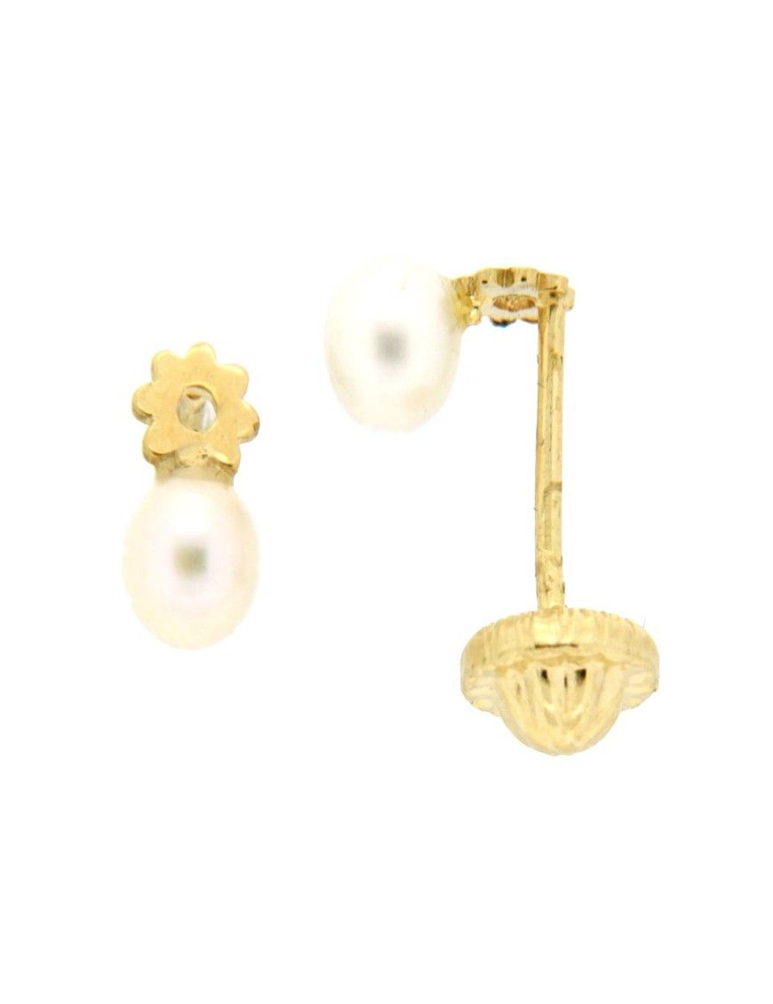 PENDIENTES ORO 18K PERLA NIÑA 54566-P/A/PE