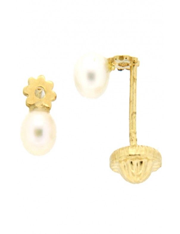 PENDIENTES ORO 18K PERLA NIÑA 54566-P/A/PE