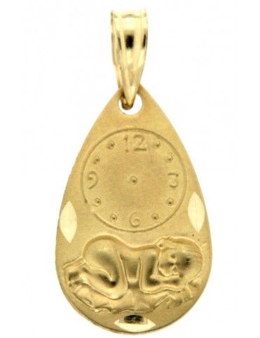 MEDALLA HORA ORO 18K NIÑA M733