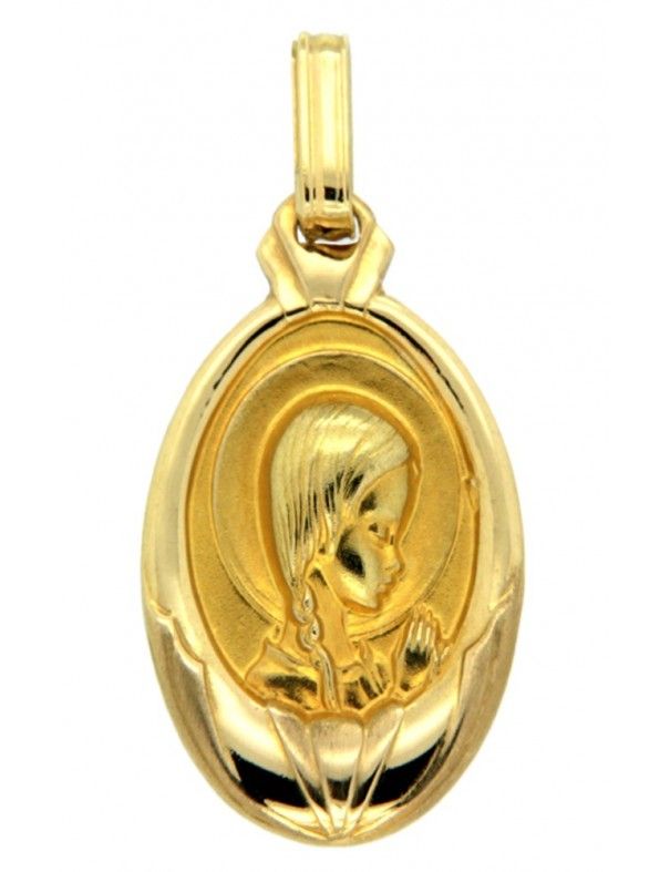 MEDALLA OVALADA ORO 18K NIÑA 2170-2