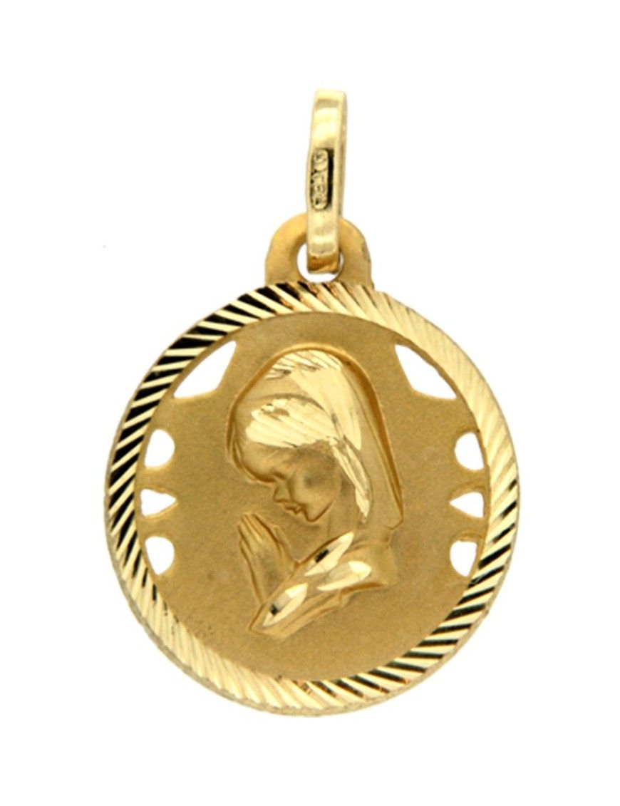 MEDALLA VIRGEN NIÑA CALADA ORO 18K NIÑA M922
