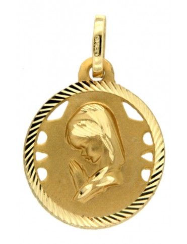 MEDALLA VIRGEN NIÑA  CALADA ORO 18K NIÑA M917