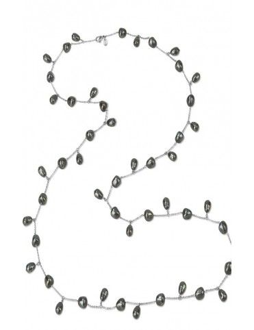 COLLAR SWATCH PEARL TEARS ACERO PARA MUJER JPB028-U