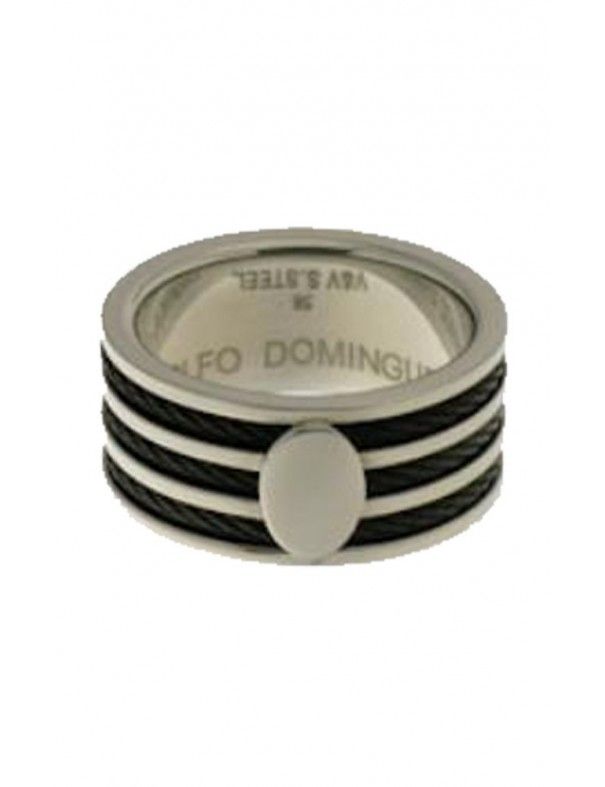 SORTIJA ADOLFO DOMINGUEZ 3 CABLES NEGROS HOMBRE AD023926