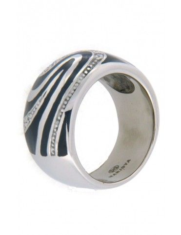 ANILLO SORTIJA MRJY  ESMALTE NEGRO HR-9373