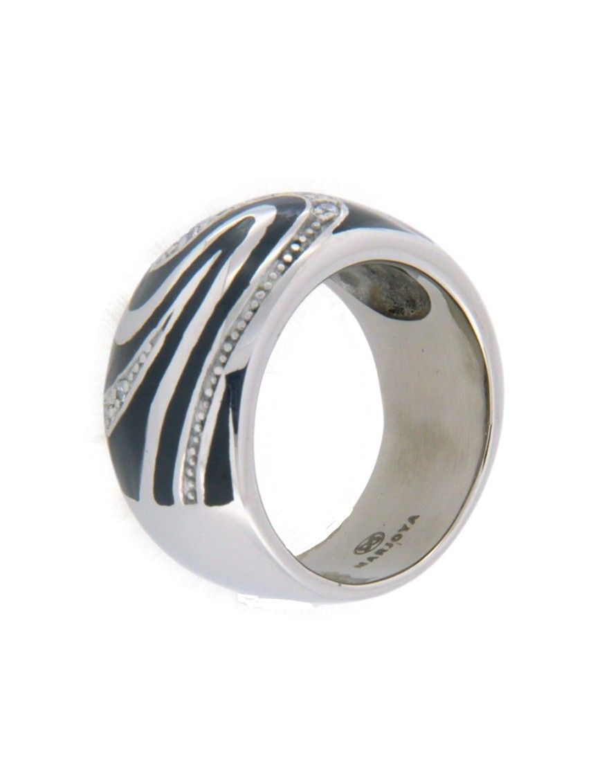 ANILLO SORTIJA MRJY  ESMALTE NEGRO HR-9373
