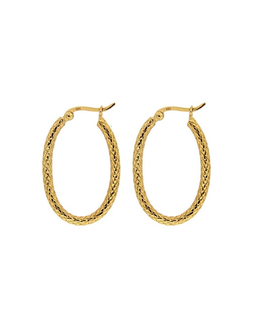 PENDIENTES MRJY PLATA CHAPADA ARO OVALADO E2089-GP