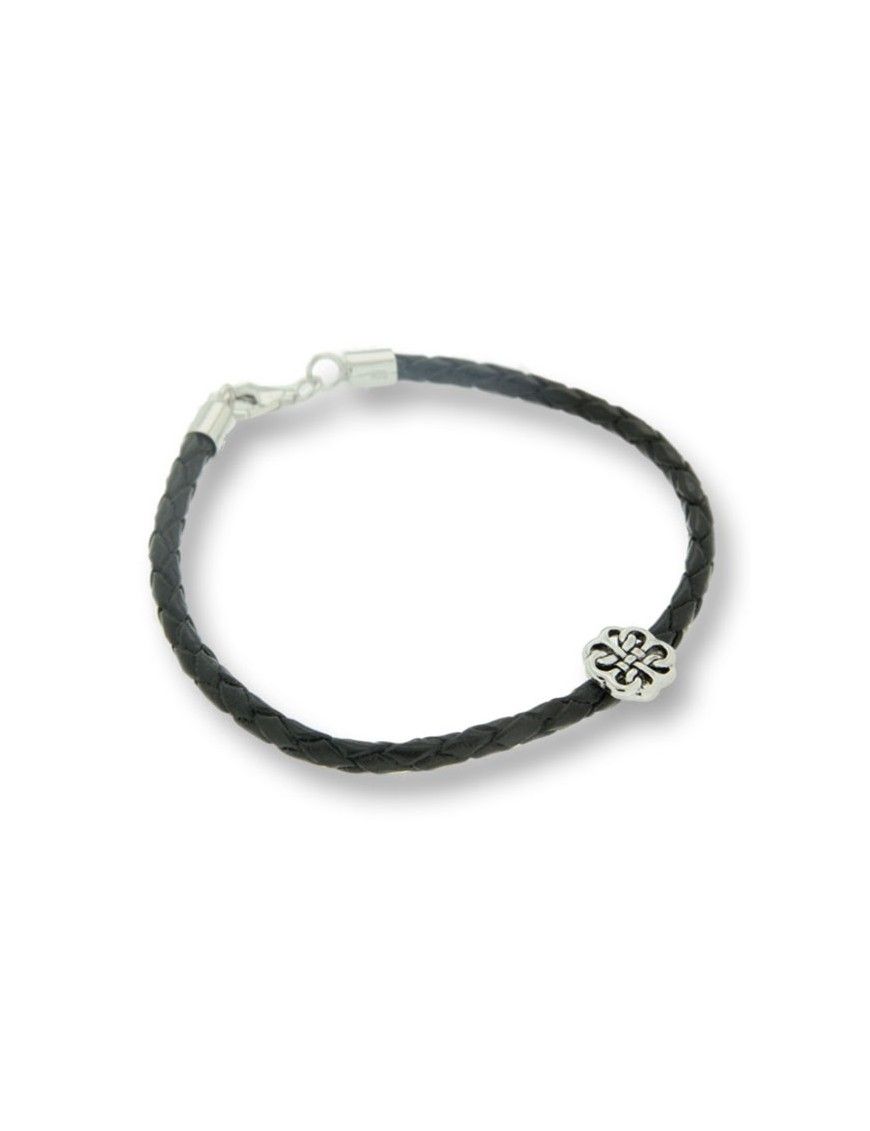 PULSERA MRJY PLATA Y PIEL MUJER B0348