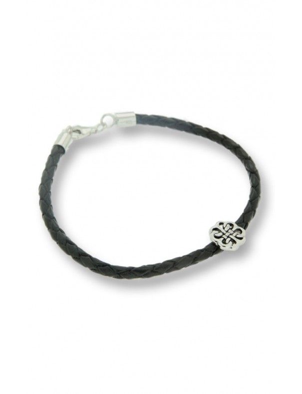 PULSERA MRJY PLATA Y PIEL MUJER B0348