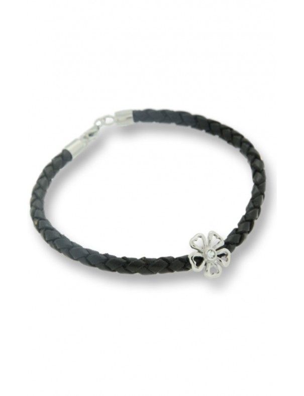 PULSERA MRJY PLATA Y PIEL MUJER B0364-CZ