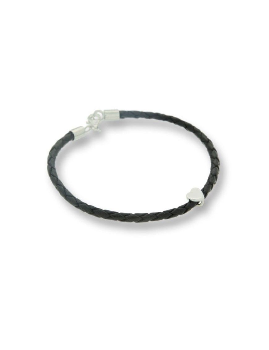 PULSERA MRJY PLATA Y PIEL MUJER B0369