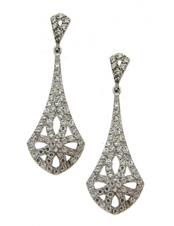 PENDIENTES MRJY ORO BLANCO 18KT MUJER 54923-P/B/CI