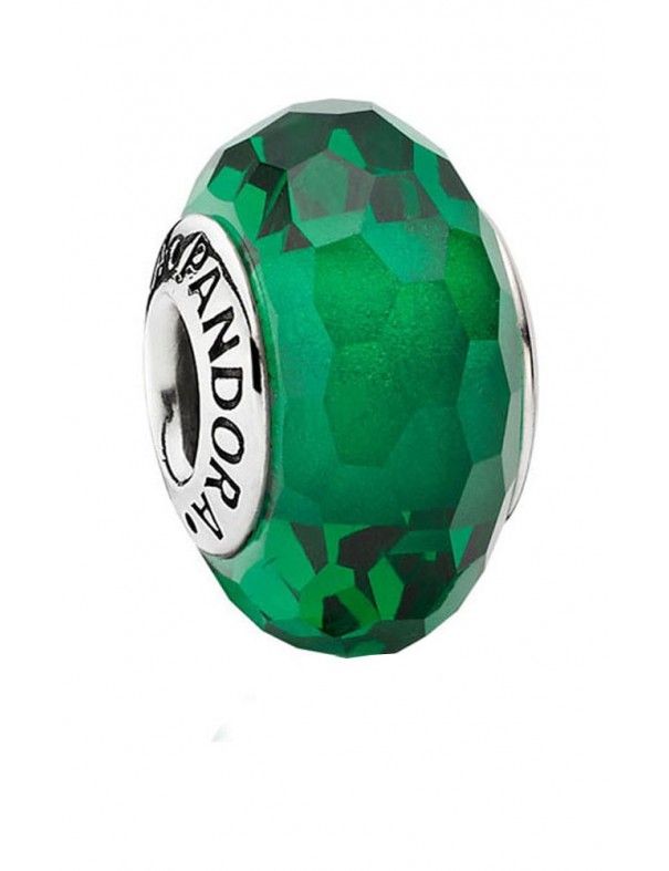 CHARM PANDORA PLATA Y MURANO FACETADO FORESTAL VERDE 791619