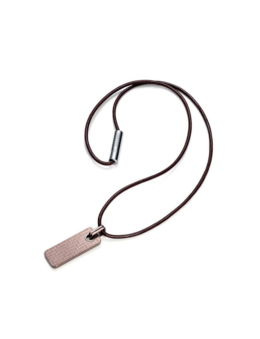 COLLAR VICEROY ACERO IP MARRÓN HOMBRE 2228C01011
