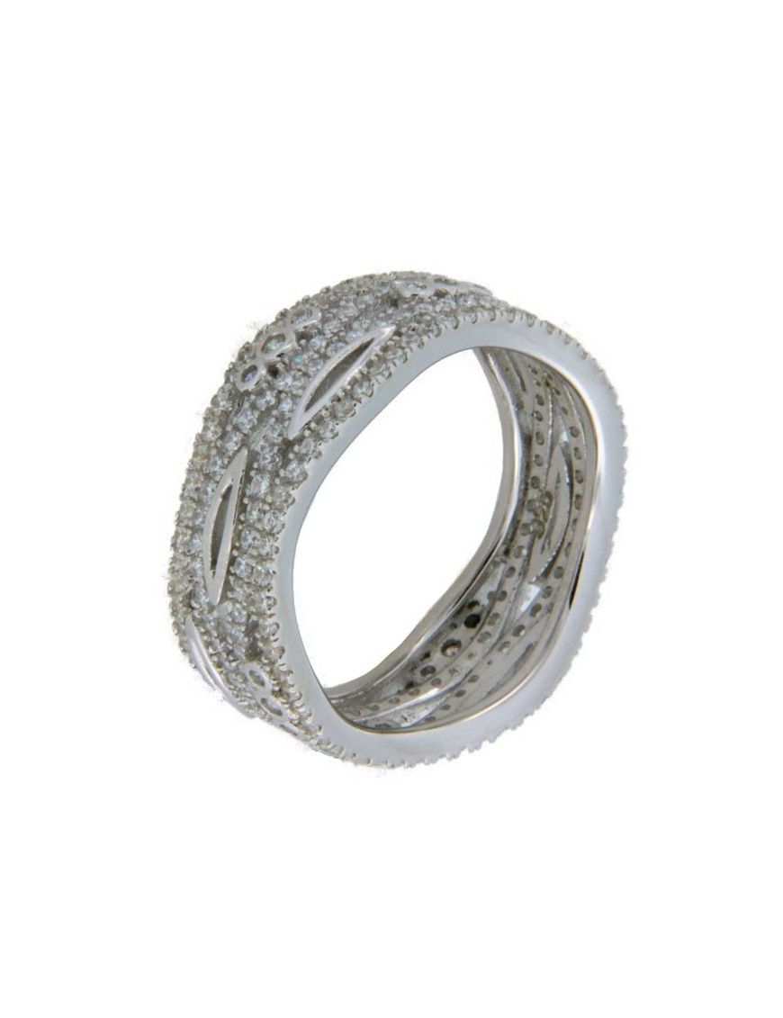 ANILLO PLATA CIRCONITAS MUJER WJR-0025-4