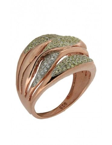 ANILLO PLATA CHAPADO ROSA CIRCONITAS MUJER WJR-0078-3