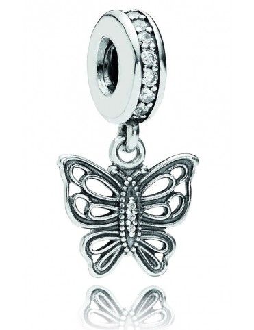 CHARM PANDORA PLATA Y CIRCONITAS MARIPOSA VINTAGE 791255CZ