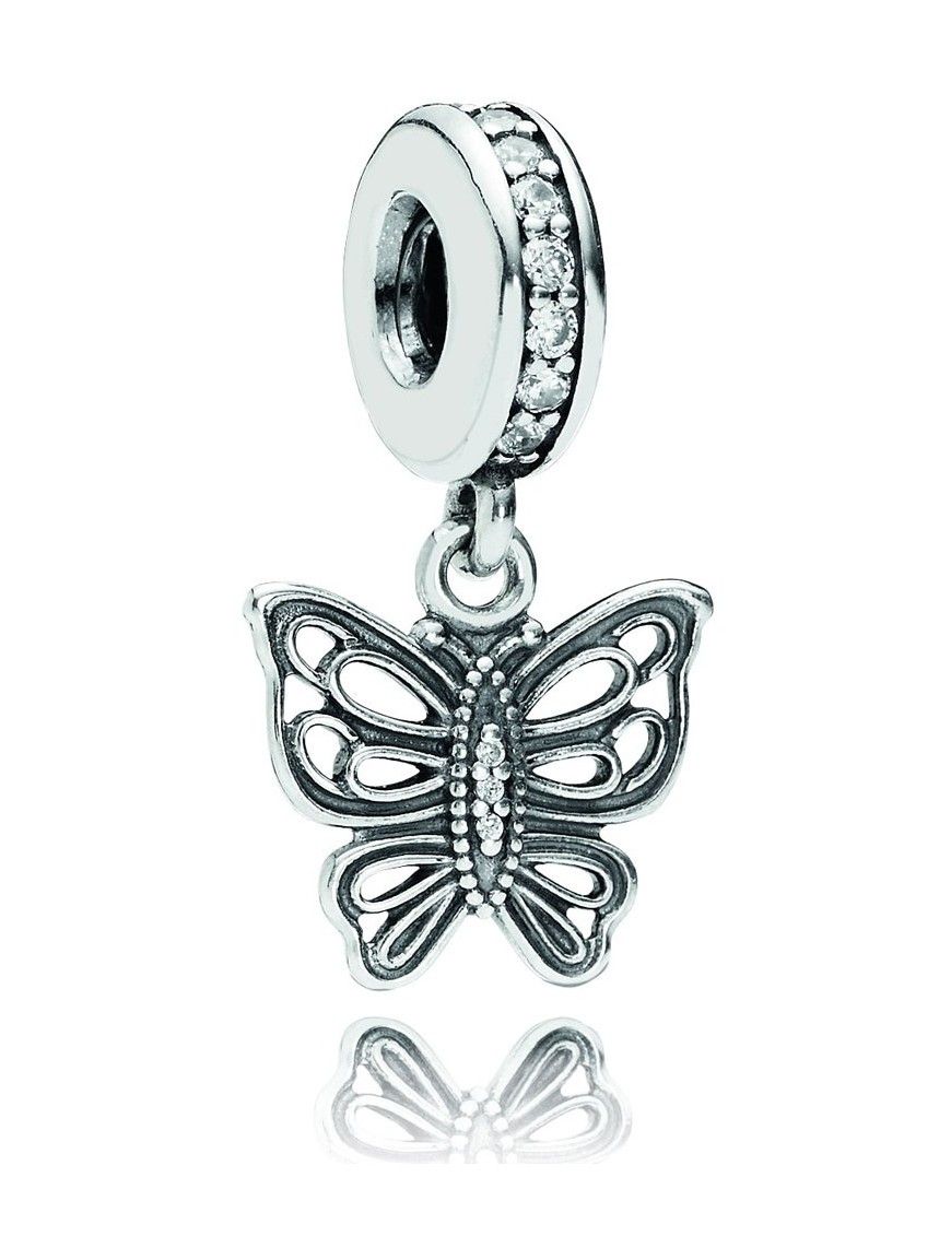 CHARM PANDORA PLATA Y CIRCONITAS MARIPOSA VINTAGE 791255CZ