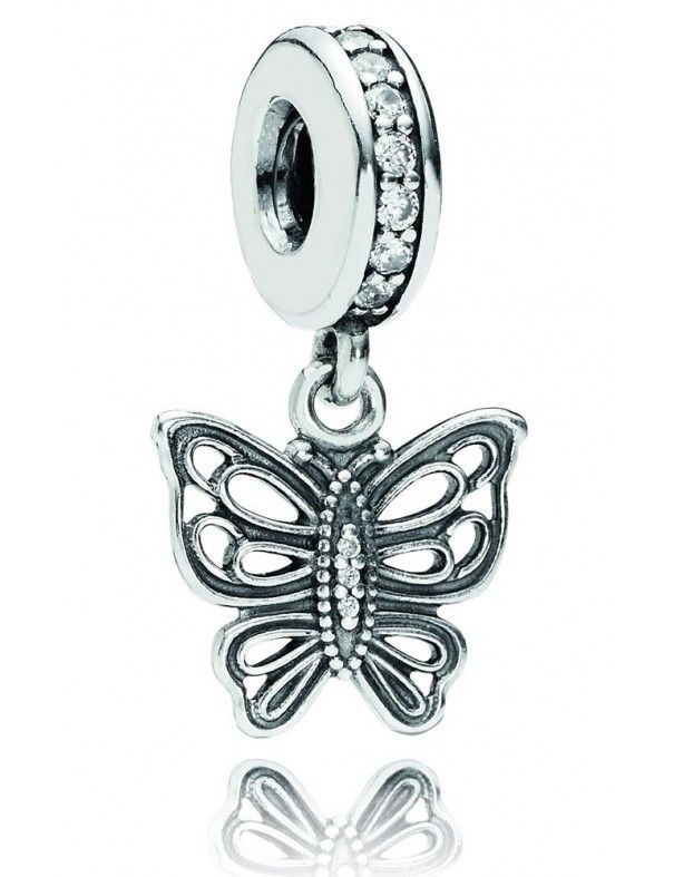 CHARM PANDORA PLATA Y CIRCONITAS MARIPOSA VINTAGE 791255CZ