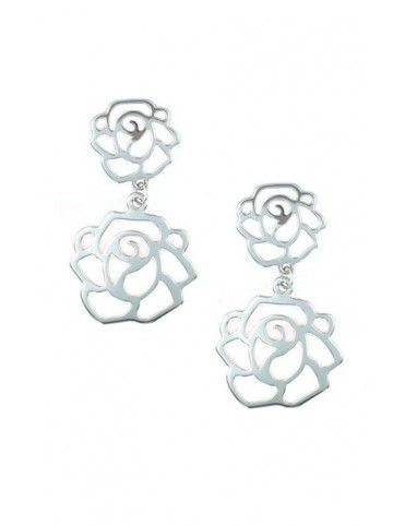 PENDIENTE PLATA FLORES EN2181-KE001