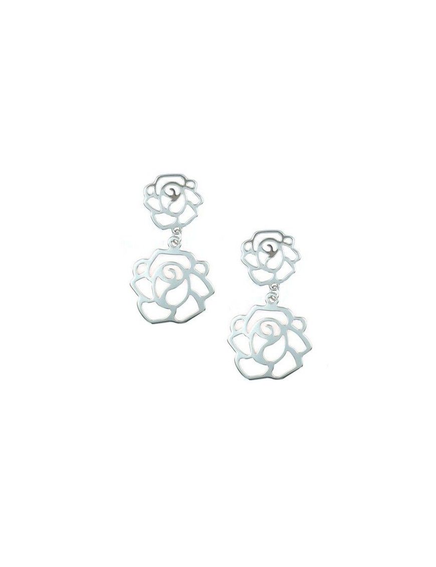 PENDIENTE PLATA FLORES EN2181-KE001