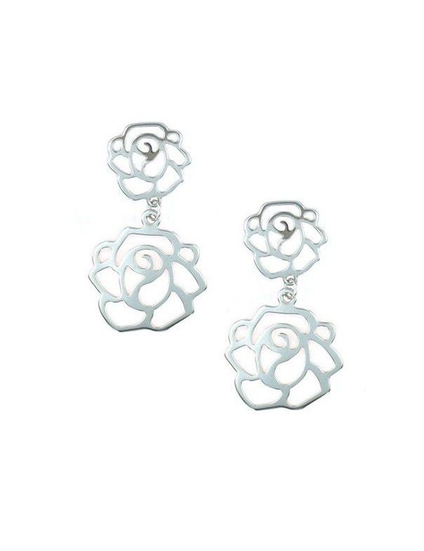 PENDIENTE PLATA FLORES EN2181-KE001