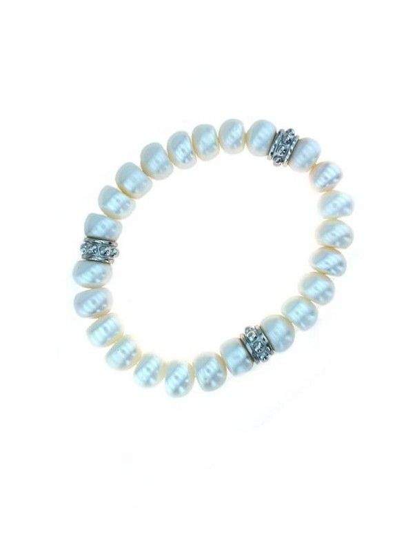 PULSERA PLATA PERLAS HB1524