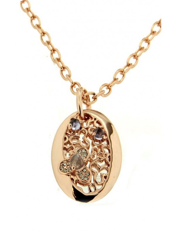 COLLAR  METAL CHAPADO MUJER MS05066N-RG-B