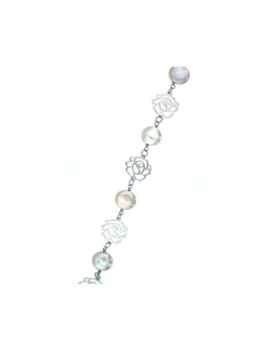 PULSERA PLATA PERLAS AS999