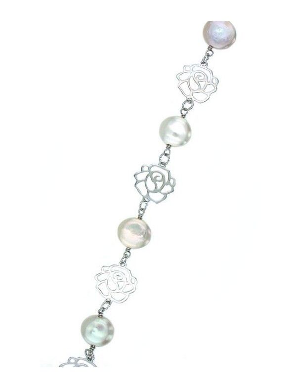 PULSERA PLATA PERLAS AS999